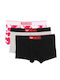 Daniel Herren Boxershorts Black/Grey/Pink mit Mustern 3Packung