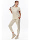 021329 Pantaloni de Trening cu elastic CREAM
