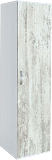 Ușă simplă Dulap de Haine AVA 1 White / Crystal 39x50x185cm