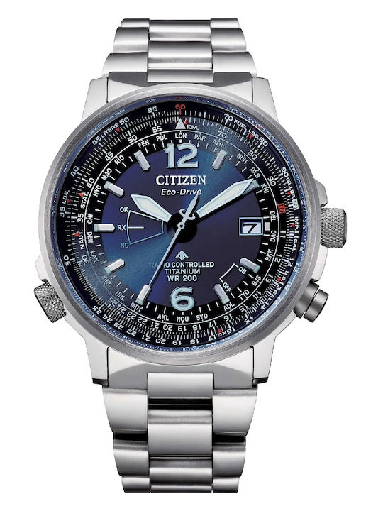 Citizen Ceas Barbati 44mm Eco - Drive cu Brățară din Metal Argintie