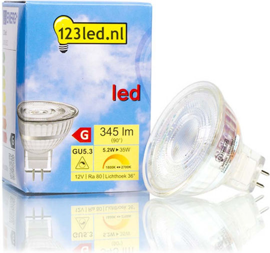 123led LED Bulb 5.2W for Socket GU5.3 Warm White 345lm Dimmable
