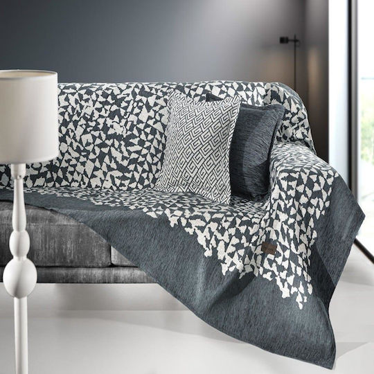 Guy Laroche Duomo Покривка За Четириместен Диван 2 Страни Шенил 180x350см Антрацит
