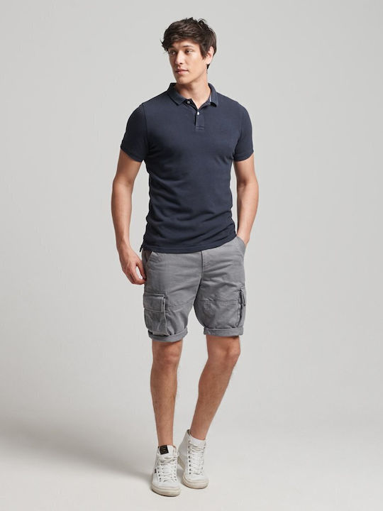 Destroy Polo Short Sleeve T-shirt Navy Blue