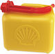 Shell Fuel Can Double Compartment Plastic with Extension Tube 5lt Yellow