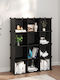vidaXL Plastic Storage Box Black 12pcs