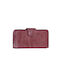 Wallet women's wallet made of leatherette burgundy