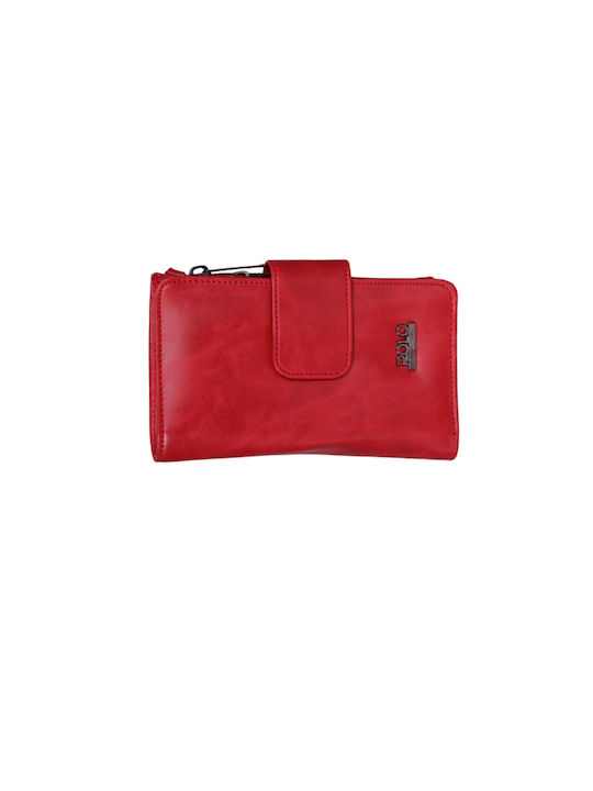 Wallet women's wallet made of leatherette red