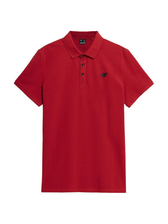 4F Ανδρικό T-shirt Polo Κόκκινο