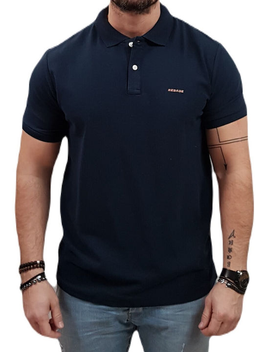 Rebase Ανδρικό T-shirt Polo Navy Μπλε