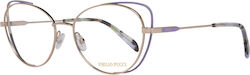 Emilio Pucci Women's Cat Eye Prescription Eyeglass Frames Rose Gold EP5141 028