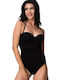 Bluepoint Halterneck Open Back Swimsuit Black