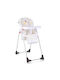 Lorelli Dulce Foldable Highchair with Plastic Frame & Fabric Seat White Teddy Bear