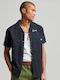 D2 Ovin Vintage Short-sleeved Cotton Shirt Blue