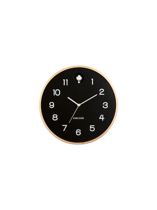 Karlsson Cuckoo Ρολόι Τοίχου Ξύλινο Μαύρο Ø31.5cm