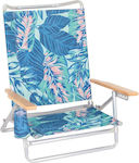 AC1101F Small Chair Beach Aluminium with High Back Blue Set of 4pcs