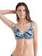 Blu4u Underwire Bikini Bra with Adjustable Straps Navy Blue