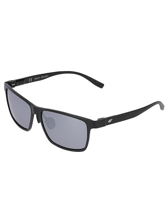 4F Men's Sunglasses with Black Metal Frame and Black Lens 4FSS23ASUNU019-21S