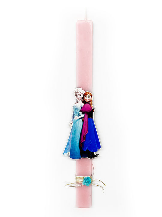 Elsa Αnna Λαμπάδα Frozen Πλακέ Ροζ