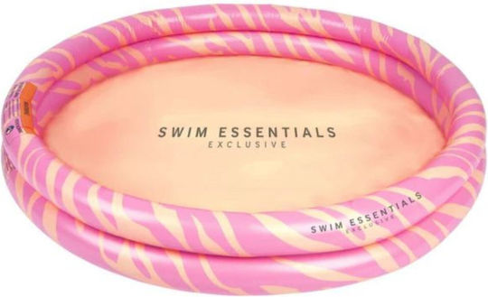 Swim Essentials Zebra Παιδική Στρογγυλή Πισίνα PVC 60lt Φουσκωτή Ροζ