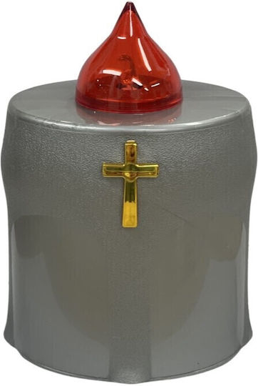 Metallex Electric Plastic Tabletop Vigil Oil Lamp Silver