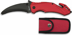 Martinez Albainox Tactical Pocket Knife Survival Red in Sheath