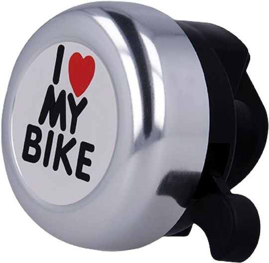 Forever I Love My Bike Велосипедно камбанче Сребрист