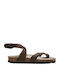Leather Women's Flat Sandals Anatomic Marron Apure