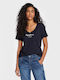 Pepe Jeans Damen T-shirt mit V-Ausschnitt Marineblau