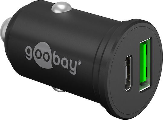 Goobay Car Charger 45W with Ports: 1xUSB 1xType-C Black Color