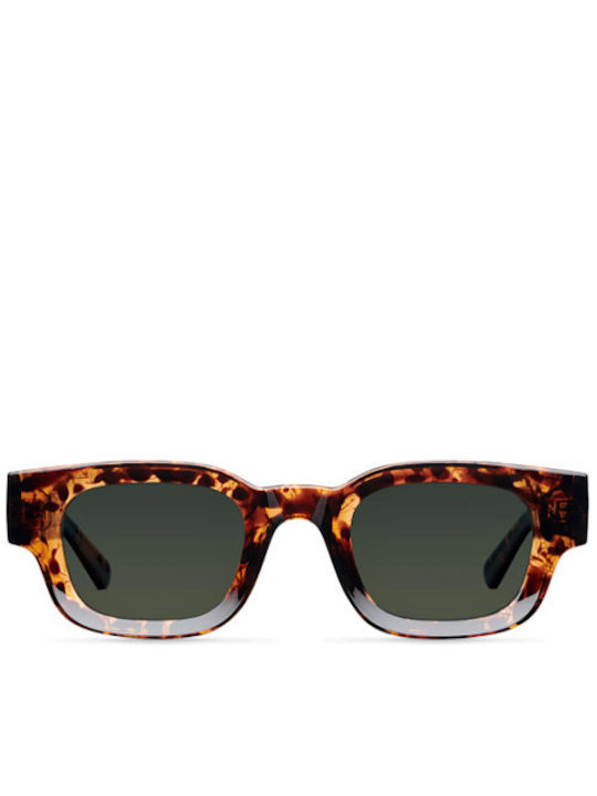 Meller Gamal Sunglasses with Tigris Olive Tartaruga Plastic Frame and Green Polarized Lens GM-TIGOLI