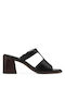 Tamaris Anatomic Leather Women's Sandals Black with Chunky Medium Heel 1-27206-20 003