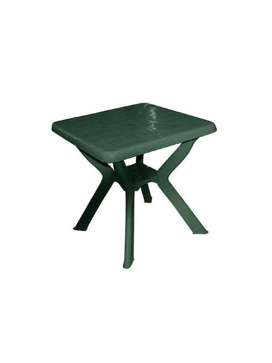 Πλαστικό Τραπέζι για Μικρούς Εξωτερικούς Χώρους Πράσινο 70x70x72εκ.