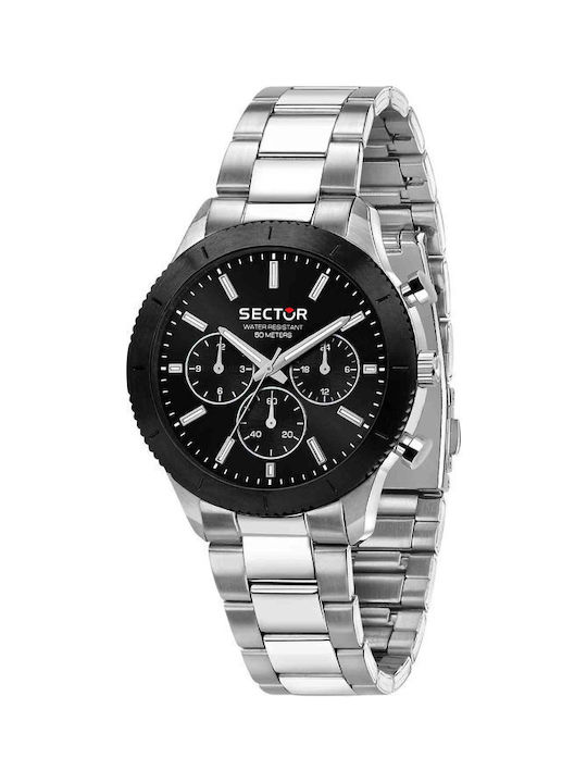 Sector Watch Chronograph Battery with Silver Metal Bracelet