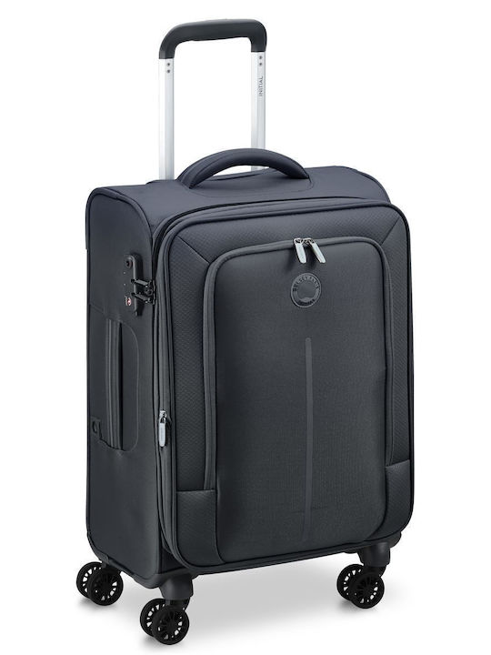 Delsey Caracas Βαλίτσα Ταξιδίου Καμπίνας Υφασμάτινη Μαύρη με 4 Ρόδες Ύψους 55εκ.