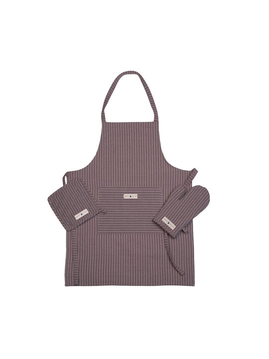 Greenwich Polo Club Essential Apron with Oven Mitt and Potholder Purple 80x65cm 3pcs