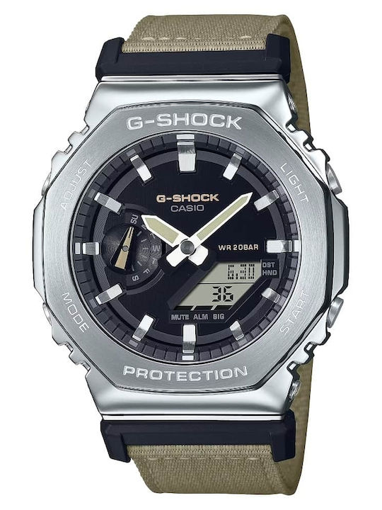 Casio G-Shock Analog/Digital Men's Watch 44.4mm Chronograph Battery with Green Rubber Strap