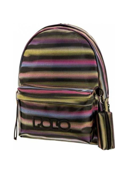 Polo Ragazza School Bag Backpack Junior High-High School Multi Black 25lt 2023