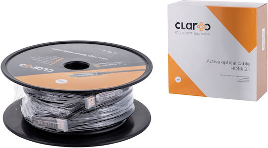 Claroc HDMI 2.1 Ултра Висока Скорост 48Gbps 4K 120Hz HDR VRR HDMI Кабел HDMI Мъжки - HDMI Мъжки 30м Черен
