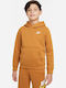 Kids Sweatshirt with Hood and Pockets Orange Sportswear