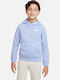 Kids Sweatshirt with Hood and Pockets Light Blue Sportswear Club