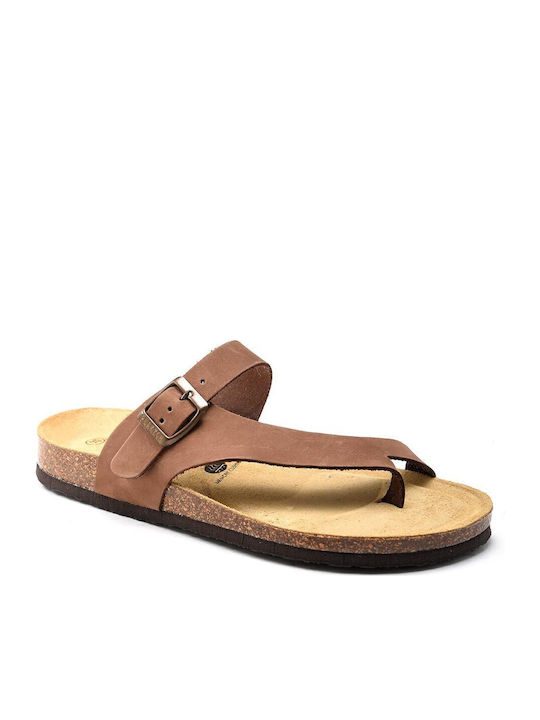 Plakton Leather Women's Flat Sandals CASTAGNA