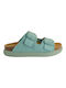 Scholl Anatomic Flatforms Leather Women's Sandals Turquoise