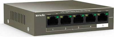 Tenda TEG1105PD Unverwaltet L2 PoE+ Switch mit 5 Ports Gigabit (1Gbps) Ethernet