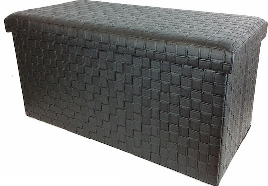 ArteLibre Bankhocker mit Stauraum Künstliches Leder Schwarz 76x38x38cm