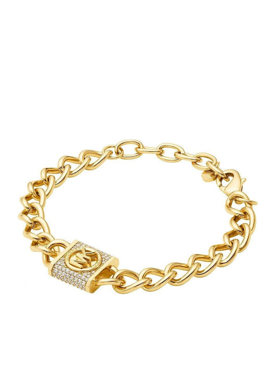 Michael Kors Premium Women's Bracelet Chain Made of Brass Gold Plated with Zircon 17cm