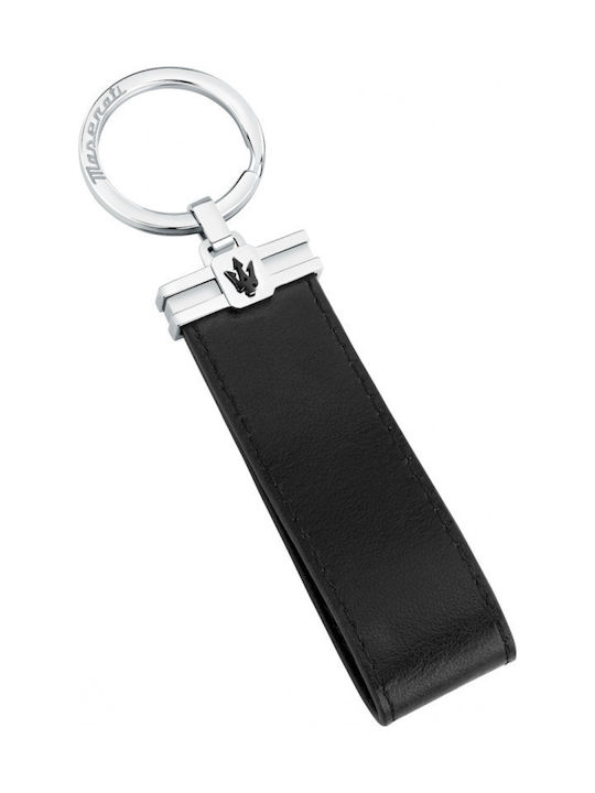 Maserati Keychain Leather Black