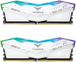 TeamGroup Delta RGB White 64GB DDR5 RAM mit 2 Modulen (2x32GB) und Geschwindigkeit 6000 für Schreibtisch