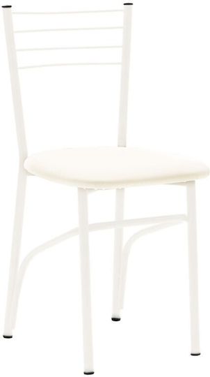 Riga Kitchen Metallic Chair Ecru 40x43x80cm
