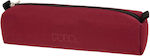 Polo Fabric Pencil Case with 1 Compartment Burgundy