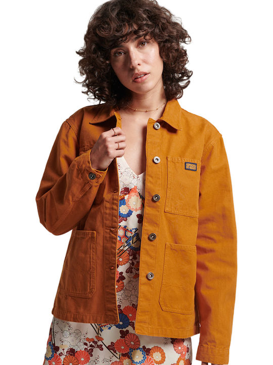 Ovin Vintage Chore Γυναικείο Overshirt Πορτοκαλί